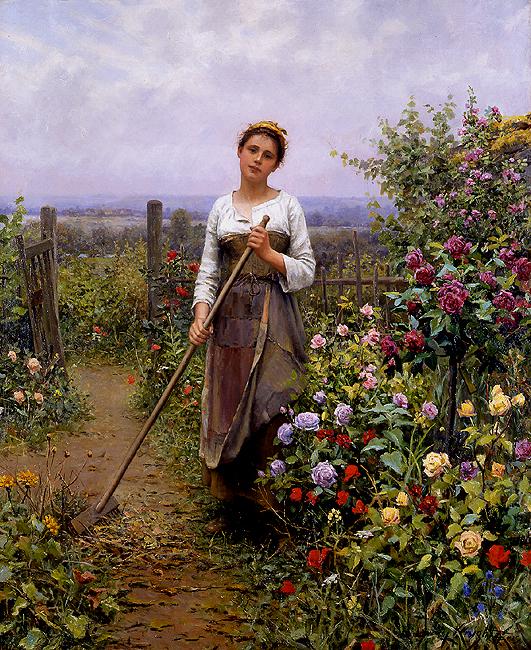 Daniel Ridgeway Knight La Petite Jardiniere oil painting picture